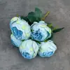 Simulación ramo de peonías de 7 cabezas diseño de escena de boda decoración del hogar transfronterizo hecho a mano flor de seda flor artificial adornos al por mayor