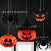 Adornos colgantes decorativos de panal para Halloween, decoraciones para fiestas de Halloween, decoraciones de calabaza y araña, adornos colgantes de bola de panal tridimensional