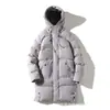 Abrigo de algodón de longitud media para hombre transfronterizo, nuevo estilo de invierno, chaqueta de algodón con capucha de corte holgado, abrigo de algodón grueso de color liso, prenda de abrigo cálida para hombre