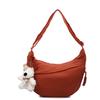 Bolso Bandolera Cruzado de Gran Capacidad de Tela Color Sólido Versátil Estilo Nuevo 2025 para Niñas
