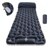 Colchoneta Inflable Auto-Inflable para Acampar al Aire Libre con Bomba de Pie, TPU con Forma de Diamante y Almohada para Esterilla de Dormir de Tienda de Campaña