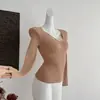 Ropa única y hermosa: Camiseta base de punto de manga larga con cuello en V para mujer, suéter de capa interior para otoño e invierno, top puro y sexy de corte ajustado