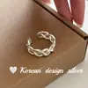 Versão Coreana de Joias Estilo Ins Dongdaemun Prata Esterlina S925 Anel Simples Trançado Trançado Design de Nicho para Mulheres Mais Velhas