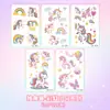 Sereia-Brilhante Hailey/Bolha Submarina/Pônei Arco-Íris/Terra Fantástica Adesivo de Tatuagem Colorida com Glitter