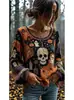 2026 Sitio Independiente Transfronterizo Amazon Nuevo Más Vendido Estampado Digital 3D Moda Floral para Mujer Camiseta