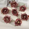 S 6cm Estilo Retrô Flor Rosa Simulada com Borda Queimada Artificial para Arranjo Floral DIY Manual Arranjo de Flores Buquê de Casamento Decoração de Casa