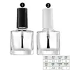 Botellas Transparentes Redondas y Cuadradas para Esmalte de Uñas 5ml 10ml 15ml Botellas de Vidrio para Cosméticos con Tapa y Pincel