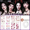 Pegatinas de Tatuaje de Corazón Magullado de Halloween Cicatrices Simuladas para Hombres y Mujeres Impermeables de Larga Duración Pegatinas de Heridas Falsas Pegatinas Faciales de Cosplay