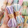 Fio de Algodão 4mm Tingimento Segmentado Cor Degradê Corda Trançada Artesanal DIY Corda de Algodão Trançada Joias Artesanato Acessórios para Chaveiro