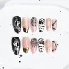 24 PIEZAS Colección de Arte para Uñas Bestseller Transfronterizo Navidad Halloween Flor Uñas Portátiles Ojo de Gato Halloween Piezas de Uñas Portátiles