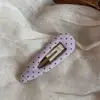 Presilha de Cabelo Tipo BB Clip de Tecido Roxo com Bolinhas, Toque de Luxo, Versátil para Uso Diário, Presilha para Mechas Laterais, Acessório de Cabelo Estiloso, Novo Modelo