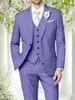 Traje de Vestir de Botón Único Hecho a Medida para Comercio Exterior Transfronterizo con Impresión Digital, Traje de Tres Piezas Hecho a Medida para Hombre