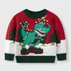 Suéter navideño personalizado de comercio exterior transfronterizo 2026 nuevo atuendo familiar europeo y americano suéter de punto base jacquard de cuello redondo para niños