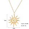 Colar Pingente Sol Espiral Martelado em Aço Inoxidável Europeu e Americano Titânio de Alta Qualidade Aço Titânio Vácuo Pingente de Ouro 18K em Estoque