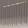 Lustre de cristal pós-moderno todo em cobre, design simples, sala de estar, sala de jantar, quarto, estudo, bar, luz, lustre de luxo