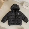 Chaqueta ligera de algodón con relleno de plumón para niñas, abrigo corto de algodón para niños, chaqueta de algodón con capucha para niños, ropa exterior de otoño/invierno para niños pequeños y bebés