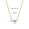 Acero de Titanio Transfronterizo Gama Alta Diseño de Nicho Simple Colorido Natural Zirconia Incrustada a Mano Collar de Moda Joyería para Mujer