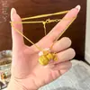 Latão com Alta Retenção de Cor Banhado a Ouro Esculpido Sorte e Prosperidade Pingente de Cabaça Escovada, Mesmo Estilo da Loja de Ouro, Pingente de Corrente para Suéter, Cor Dourada 24K