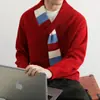 Envío transfronterizo disponible - Suéter de personalidad juvenil imitación bufanda estilo pareja 2025 1088