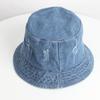 Sombrero de pescador hipster roto de mezclilla lavada y desgastada estilo coreano, sombrero de cuenca para hombres y mujeres, sombrero de verano plegable para protección solar, moda