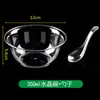 Juego de cuenco y cuchara de cristal desechable, cuenco transparente de plástico engrosado para postre y sopa, vajilla para banquetes y uso doméstico, cuenco para llevar