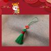 Colgante de borla de carácter fu de trébol gordo corto de 5 cm, borla, borla, pendiente de oreja colgante de dos colores, accesorios de ropa versátiles, accesorios, joyería