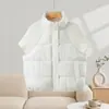 Colete de Tricô Patchwork com Gola Alta de Algodão Feminino, Curto, Quente e Estiloso, Nova Moda Transfronteiriça 2026