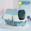 Caixa de areia para gatos extra grande, desinfetante e à prova de odores, vaso sanitário para gatos totalmente fechado, caixa de areia extra grande, anti-respingo, atacado