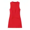 Vestido de longitud media sin mangas con cuello redondo Fengchun para mujer, europeo y americano 2025 6030