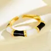 2025 Nuevo Popular Esmalte Arcoíris Dopamina Bambú Anillo Mujeres Nicho Diseño Único Anillo de Alta Gama