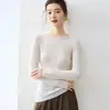 Design de rosa~Suéter de lã com gola redonda feminino malha fina ultrafino levemente transparente sexy slim-fit suéter pullover malharia