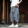 Pantalones de linterna finos arrugados talla 8X, pantalones cortos de verano para hombre, diseño jacquard moderno, estilo nicho, talla L