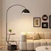 Lámpara de pie estilo pesca, lámpara vintage para el lateral del sofá de la sala de estar con estante integrado, lámpara de mesita de noche de dormitorio de gama alta de mediados de siglo moderno