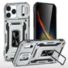Capa para Celular Magnética para iPhone 17 Pro Aplicável em Fronteiras para Apple 15 Pro Max com Anel e Janela Deslizante, Duas em Uma Anti-Queda