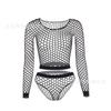 Lencería Erótica Estilo Europeo y Americano, Ropa de Dormir Transparente Calada, Bodystocking, Vestido de Malla, Tentación de Malla Sin Costuras W223