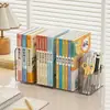 Estante de Almacenamiento de Libros de Escritorio Soporte Retráctil para Libros de Escritorio Estudiantil Estante para Libros Ilustrados Infantiles Estante de Almacenamiento Transparente de Acrílico