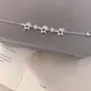 Serie rosa dulce, simple y versátil, pulsera fresca y delicada de estrella y luna con diseño de lazo tridimensional y pentagrama