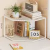Estantería de esquina para escritorio de oficina, estantería triangular para libros, estación de trabajo, escritorio, estante de almacenamiento pequeño de varias capas con forma de abanico para esquina