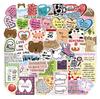 Pegatinas de viento coreanas, material de collage en inglés, bricolaje, cuenta manual, tarjeta adhesiva, pegatinas para cuaderno, pegatinas planas para equipaje