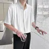 Nova Camisa Masculina Estilo Chinês Gola Alta Manga Curta Primavera 2026, Estilo Luxo Leve, Venda Direta de Fábrica, Atacado Dropshipping Peça Única