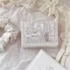 Série Sonho de Menina Piquenique de Primavera Coelho e Urso Carteira Design Original Fofo Anti-Desmagnetização Múltiplos Compartimentos para Cartão Fecho Magnético Porta-Moedas