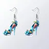 Pendientes de Acrílico con Forma de Rosa de Doble Cara de Moda Transfronteriza, Adecuados para Pendientes Largos de Mujer para San Valentín/Día de la Madre