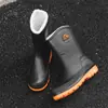 Zapatos Impermeables para Hombre de Caña Corta Antideslizantes Botas de Lluvia para Adultos y Estudiantes Estilo Coreano Moda Cuatro Estaciones Plástico Exterior Botas de Agua