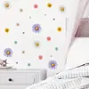 Br1033C Desenho Animado Crisântemo Colorido Flores Pequenas Adesivo de Parede Autoadesivo Estilo Menina Decoração de Quarto Quarto Adesivo