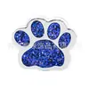 8mm Diamante Multicolor Pata de Gato Huella de Perro Aleación Joyería Adecuado para DIY Llavero Pulsera Accesorios para Collar de Mascota