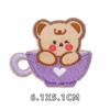 Pegatinas de tela bordadas con forma de oso de peluche, conejito de dibujos animados, bordado por ordenador, autoadhesivo, para decoración de ropa y bolsos.