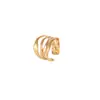 Anillo Abierto Multicapa de Acero Inoxidable Transfronterizo Estilo Europeo y Americano de Lujo Ligero con Patrón de Sol para Mujer, Diseño de Nicho Joyería de Alta Gama al por Mayor