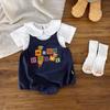 Verano Corea del Sur Bebé Dibujo Animado Correa de Dibujos Animados Ropa para Niños y Niñas Niños Ropa Infantil Bolsa Ropa Gorda Estilo Occidental Ropa para Escalar