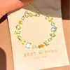 Amor de Verano~ Pulsera de Diamantes Brillantes Caramelo de Lima Dopamina Dulce Fresca Lujo Ligero Exquisita Gama Alta Versátil Accesorio de Mano