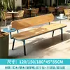 Banco de parque de acero inoxidable, silla de exterior para ocio con respaldo, banco de madera anticorrosión para patio, banco largo doble para exteriores